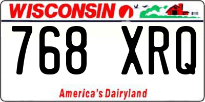 WI license plate 768XRQ