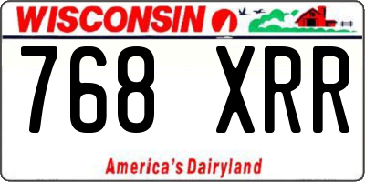 WI license plate 768XRR