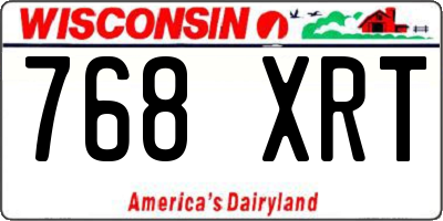 WI license plate 768XRT