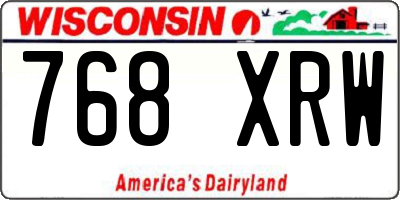 WI license plate 768XRW