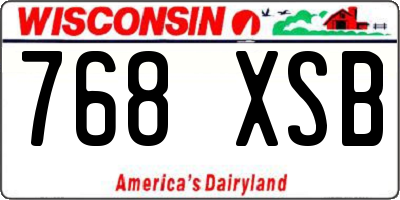 WI license plate 768XSB