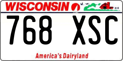 WI license plate 768XSC