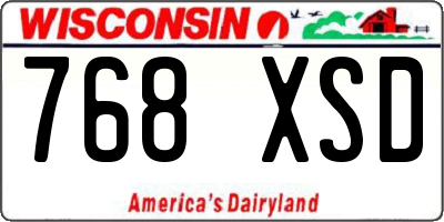 WI license plate 768XSD