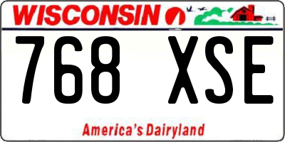 WI license plate 768XSE