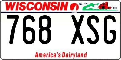 WI license plate 768XSG