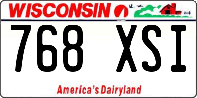 WI license plate 768XSI