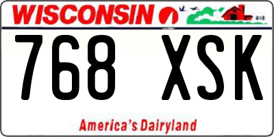 WI license plate 768XSK