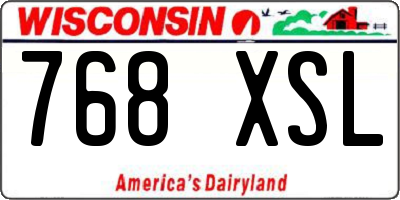 WI license plate 768XSL