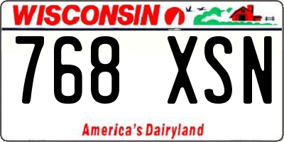 WI license plate 768XSN