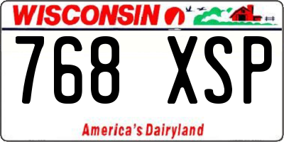 WI license plate 768XSP
