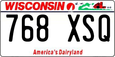 WI license plate 768XSQ