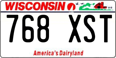 WI license plate 768XST