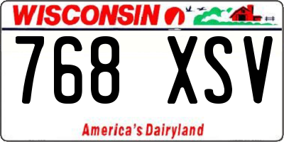 WI license plate 768XSV
