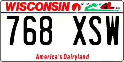 WI license plate 768XSW