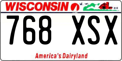 WI license plate 768XSX