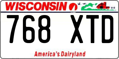 WI license plate 768XTD