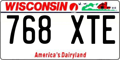 WI license plate 768XTE
