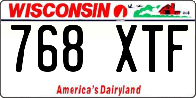 WI license plate 768XTF