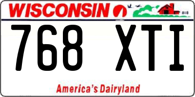 WI license plate 768XTI