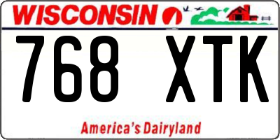 WI license plate 768XTK