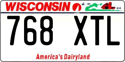 WI license plate 768XTL