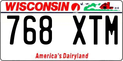WI license plate 768XTM