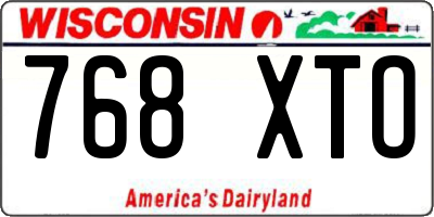 WI license plate 768XTO