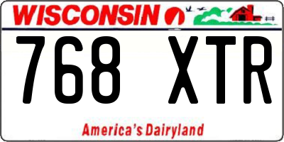 WI license plate 768XTR