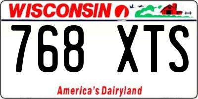 WI license plate 768XTS