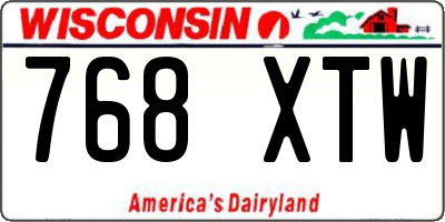 WI license plate 768XTW