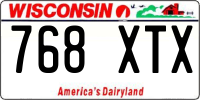 WI license plate 768XTX