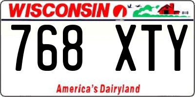 WI license plate 768XTY