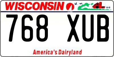 WI license plate 768XUB