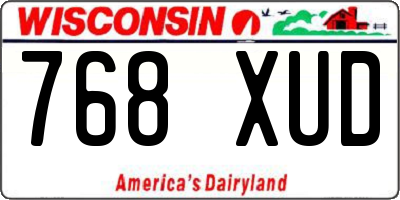 WI license plate 768XUD