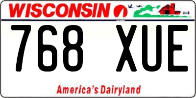 WI license plate 768XUE