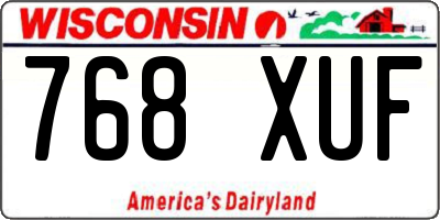 WI license plate 768XUF