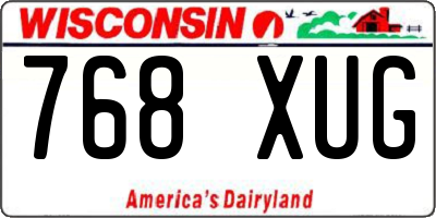 WI license plate 768XUG
