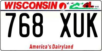 WI license plate 768XUK