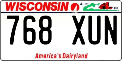WI license plate 768XUN