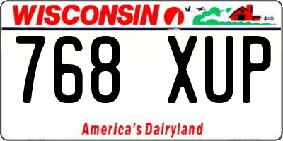WI license plate 768XUP