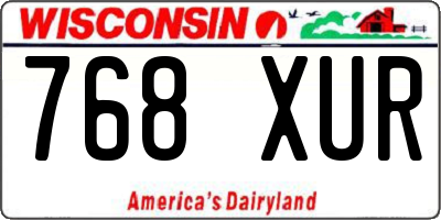 WI license plate 768XUR