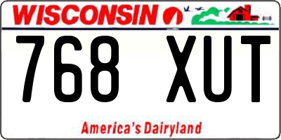 WI license plate 768XUT