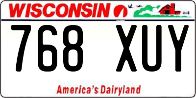 WI license plate 768XUY