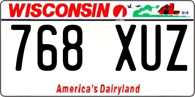 WI license plate 768XUZ