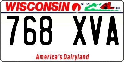 WI license plate 768XVA