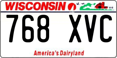 WI license plate 768XVC