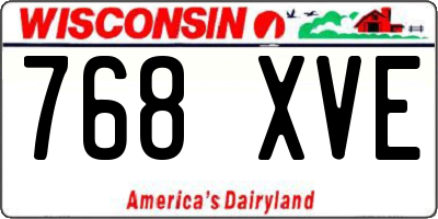 WI license plate 768XVE