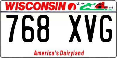 WI license plate 768XVG