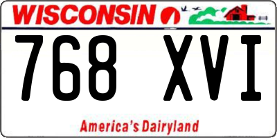 WI license plate 768XVI