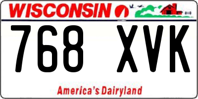 WI license plate 768XVK